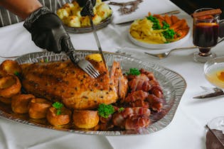 Chef Cutting Roasted Meat